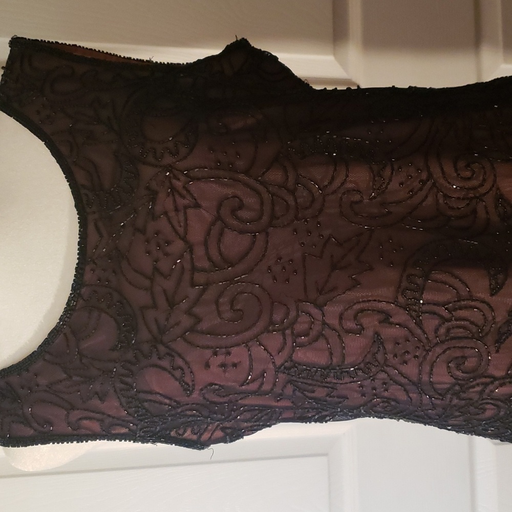 Vintage (Flapper Girl) 🔵 Black Beaded Dress Vintage 🥳 Sz 8